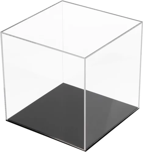 Vista 16 de Caja de exhibición de acrílico transparente de montaje simple con base negra, soporte elevador para figuras y accesorios de juguetes removibles