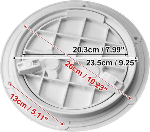 Vista 6 de X AUTOHAUX Placa de cubierta de inspección de barco de 8 pulgadas, escotilla de inspección redonda marina con cubierta desmontable, hermética al