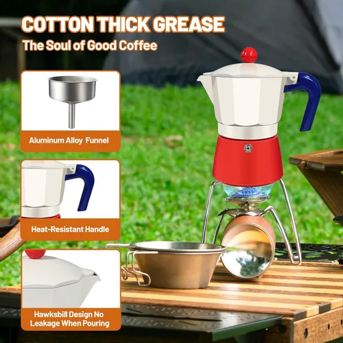 Vista 5 de Cafetera de 6 Tazas de Aluminio para Cocina, Olla de Moka, Cafetera de Espresso Express, Percolador, Cafetera Italiana Clásica de Mocha