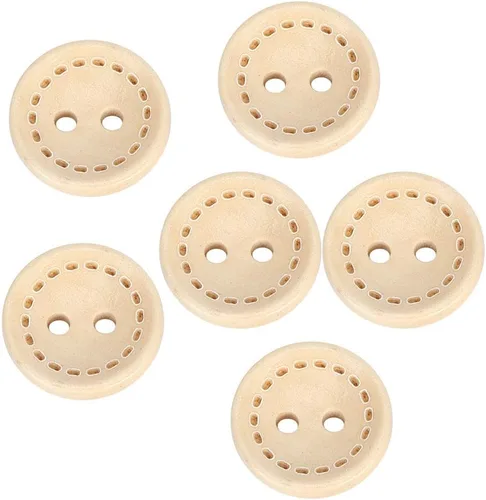 Botones de madera, 100 botones decorativos de ropa, botones de costura de doble agujero, para manualidades, costura, ropa, tejer, hacer tarjetas de