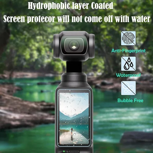 Vista 4 de PCTC Paquete de 6 protectores de pantalla para DJI Osmo Pocket 4/3, vidrio templado de dureza 9H + protector de lente para accesorios DJI Pocket
