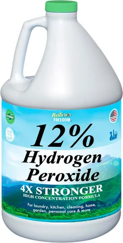 Vista 11 de Nature's Freedom Peróxido de hidrógeno al 12%, H2O2 de grado alimenticio y agua purificada solamente, solución de 3 galones