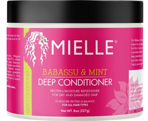 Vista 6 de Mielle Organics Acondicionador profundo Babassu & Mint con champú de granada y miel