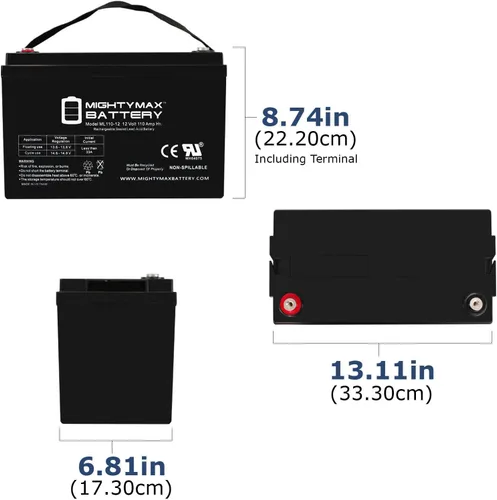 Vista 2 de Mighty Max Battery Reemplazo de batería AGM SLA de 12V 110AH para el grupo 31