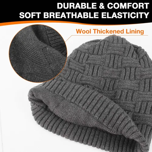 Vista 7 de DUKUSEEK Heated Hat, Electric Winter Heated Beanie Hat with 7.4V Rechargeable Battery for Men Women