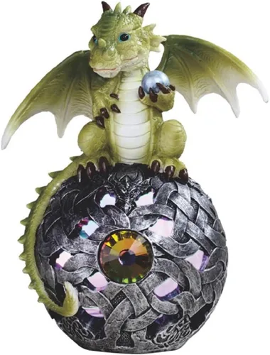 Vista 7 de George S. Chen Imports Dragón en la pantalla LED de la estatua del orbe de la luz (71506)
