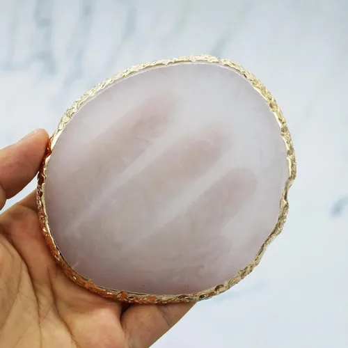 Vista 4 de Paleta de esmalte de uñas de resina, 2 piezas, paleta de arte de uñas con varilla de agitación inoxidable (gris y verde)