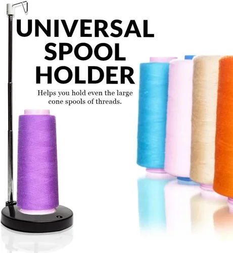 Vista 5 de Embroidex - Soporte ajustable para carrete de hilo único – Soporte independiente para hilo de bordado, costura o acolchado – Base de plástico pesado