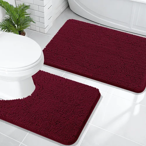 Vista 133 de OLANLY Juego de 2 alfombras de baño de felpilla suave y absorbente, antideslizantes, de secado rápido, lavables a máquina, accesorios de decoración