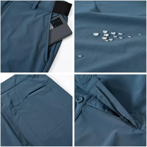 Vista 6 de Rdruko Pantalones de golf elásticos para hombre, de secado rápido, ligeros, casuales, con bolsillos