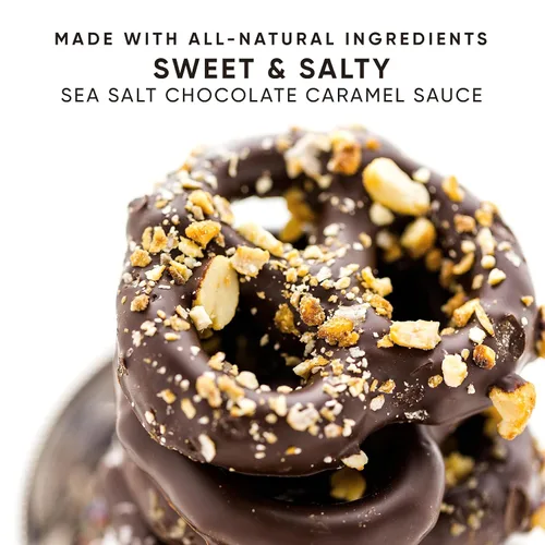 Vista 3 de King's Cupboard Salsa de chocolate y caramelo con sal marina, la salsa perfecta de caramelo de chocolate con sal marina para cubrir helados