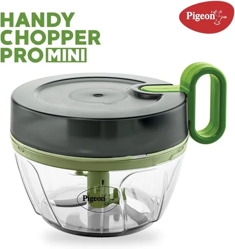 Vista 2 de Pigeon - Mini picadora profesional práctica y compacta con 3 cuchillas de acero inoxidable - Picadora de alimentos manual