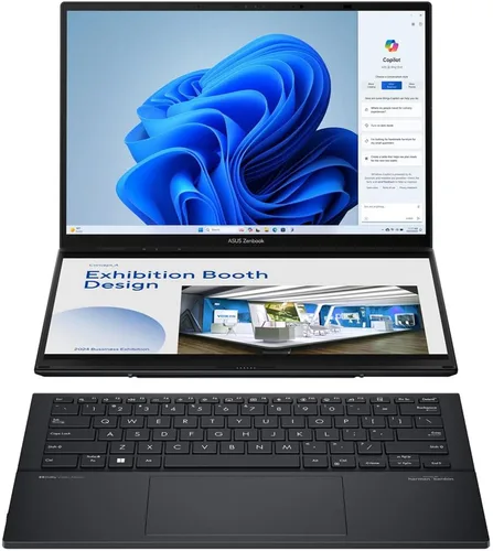 Vista 10 de ASUS Zenbook Duo Laptop (2026), pantalla táctil OLED 3K 144Hz dual de 14 pulgadas, procesador Intel Core Ultra 9 386H, gráficos Intel, 32 GB de RAM