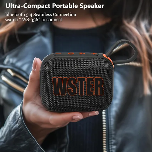 Vista 5 de Altavoces Bluetooth, altavoz Bluetooth portátil inalámbrico con sonido estéreo robusto Bass TWS emparejamiento BT5.4 altavoz pequeño manos libres