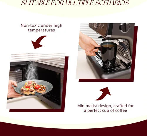 Vista 5 de Sonoma - Juego de vajilla de gres de 16 piezas, exterior negro + interior pintado a mano color azul