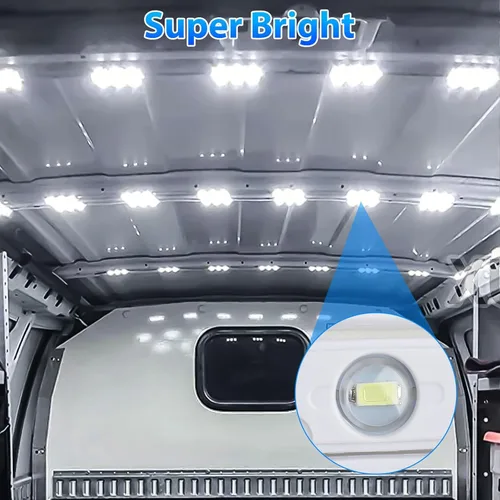 Vista 2 de Linkstyle Kit de iluminación para el interior de furgoneta, de 12V con 120 LEDs, tira de luz LED, módulo de iluminación LED para techo del coche