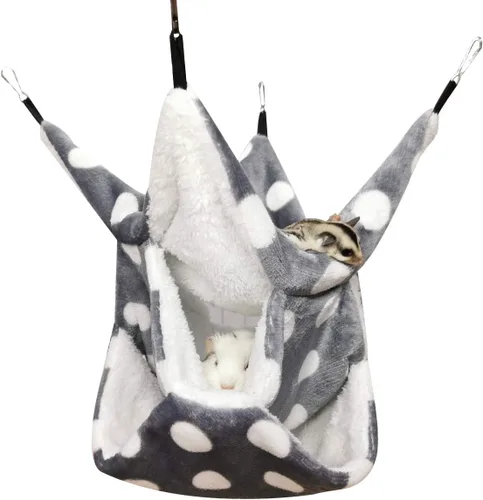 Vista 8 de LEFTSTARER Hamaca de triple capa para mascotas, jaula de animales para mascotas, accesorios para cama para ratas, conejillos de indias, hurón, 1