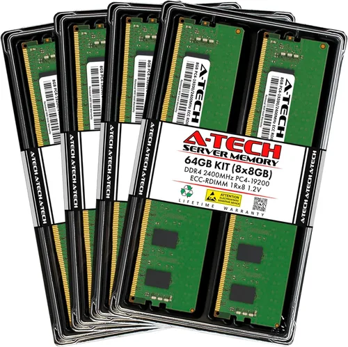 Vista 90 de A-Tech 4GB DDR4 2133MHz PC4-17000 ECC RDIMM 1Rx8 Single Rank 1.2V ECC Registered DIMM de 288 pines Módulo de actualización de memoria RAM