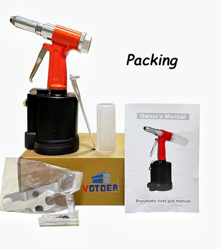 Vista 5 de Pistola de remache neumática, herramienta de remachadora de aire hidráulico, ahorro de mano de remache, tuerca remachadora de clavos, juego