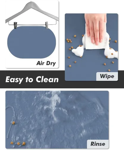 Vista 4 de Tapete absorbente de comida para perros y gatos, tapete para comida y agua, tapete de secado rápido para alimentos para mascotas, almohadilla