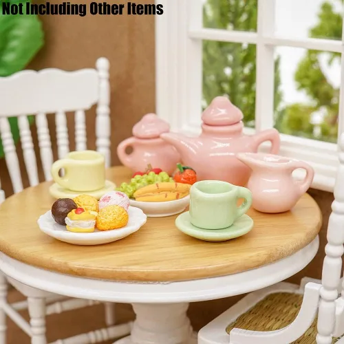Vista 5 de Odoria 1/12 Juego de té de porcelana en miniatura 15pcs accesorios de decoración de casa de muñecas