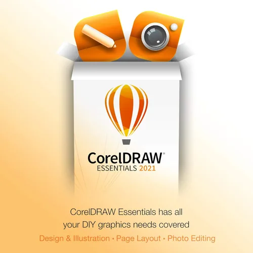 Vista 2 de [Old Version] CorelDRAW Essentials 2021 Graphics Design Software for Occasional Users Illustration, Layout, and Photo Editing [PC Disc]