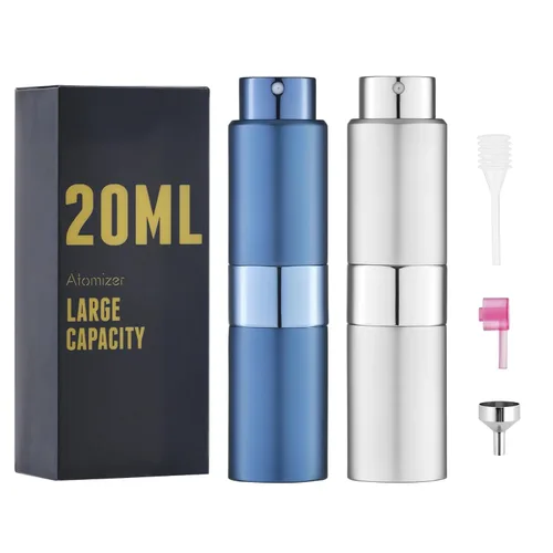 Vista 10 de Botella de perfume de viaje rellenable con atomizador de Owlyee: spray de colonia mini para rellenar - atomizador de fragancia vacío para hombres