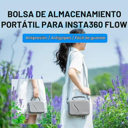 Vista 5 de Funda de transporte para Insta360 Flow Pro/Insta360 Flow, funda rígida de viaje para Insta360 Flow Creator/Pro Kit de trípode, accesorios de cardán