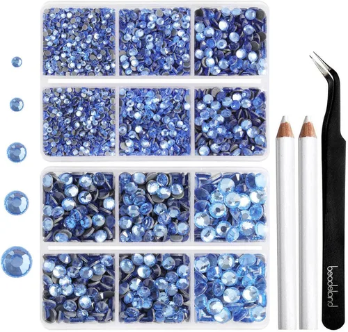 Vista 22 de 6736 piezas de diamantes de imitación termoadhesivos con parte trasera plana, diamantes de imitación AB transparentes para manualidades y ropa, 5