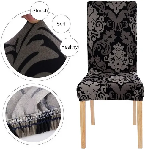 Vista 2 de SearchI Juego de 6 fundas impermeables para sillas Parsons de comedor, fundas elásticas para sillas Parsons extraíbles y lavables, fundas