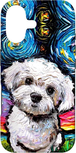 Maltipoo Starry Night - Carcasa para iPhone 17, diseño de caniche maltés, color blanco