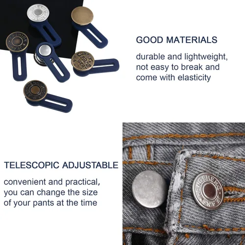 Vista 6 de WILLBOND Extensor de pantalones de mezclilla de 19 piezas para hombre, cintura ajustable, extensor de botón para mujeres y hombres, pantalones
