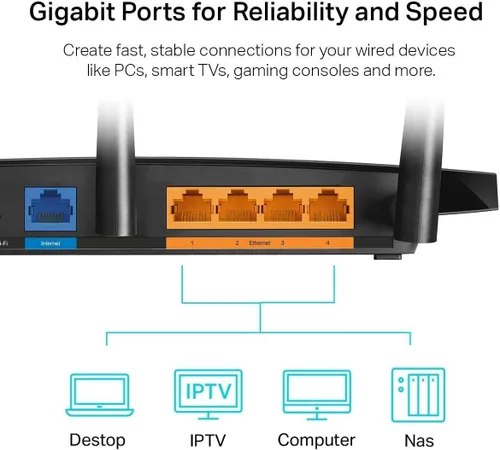 Vista 6 de TP-Link AC1900 Router WiFi inteligente (Archer A8) - Router inalámbrico MU-MIMO de alta velocidad, enrutador de doble banda para Internet