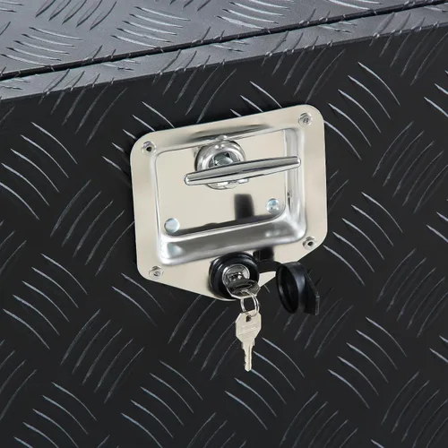 Vista 5 de Caja de herramientas de aluminio para camión con cerradura y llaves, caja de herramientas de almacenamiento de remolque resistente de 182448
