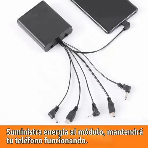 Vista 7 de Caja de fuente de alimentación externa con seis conectores tipo e interruptor de encendido/apagado para varios equipos de CC, como algunos tipos