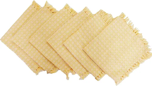 Vista 28 de Juego de 6 servilletas de tela con flecos de tejido natural/marfil, servilletas 100% algodón, tamaño 20 x 20 pulgadas, adecuado para comidas