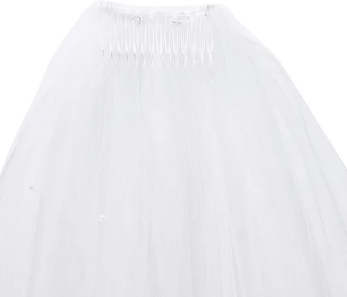 Vista 2 de Wilton Veil Pearls Blunt Edge, 38 x 72 pulgadas