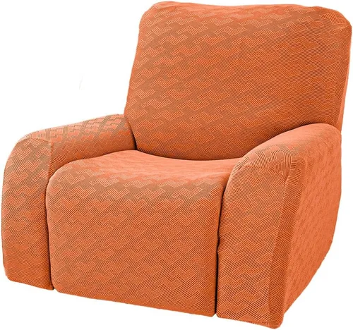 Vista 4 de vctops Fundas elásticas para sofá reclinable de 8 piezas, fundas de jacquard grande para sofá reclinable de 3 asientos, protector suave Blanco