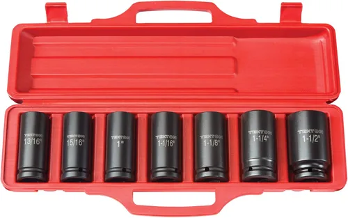 TEKTON Juego de llaves de impacto de 6 puntos de profundidad de 3/4 pulgadas con funda, 7 piezas (13/16-1-1/2 pulgadas) | 4890