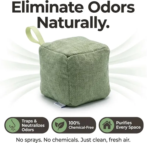 Vista 2 de Paquete de 4 bolsas purificadoras de aire de carbón de bambú activado naturalmente Bolsa desodorante natural para el hogar Bolsa de carbón
