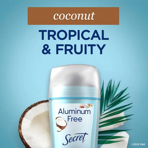Vista 10 de Desodorante Secret sin aluminio para mujeres, protección contra el mal olor de 48 horas, ingredientes derivados naturalmente, sin parabenos