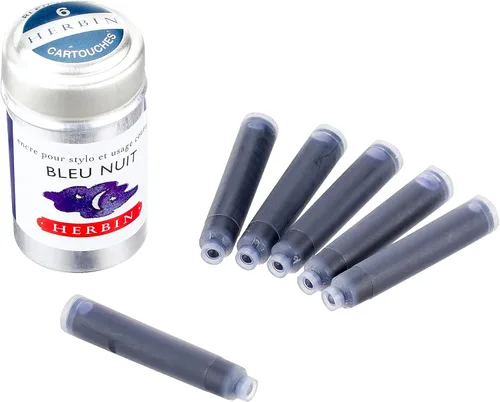 Vista 10 de Tinta para pluma estilográfica Herbin - 1 lata de 6 cartuchos - Perle Noire