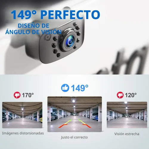 Vista 7 de eRapta ERT01 Cámara de respaldo HD para placa de matrícula de visión trasera cámara de reversa universal para camioneta, automóvil, SUV, ángulo