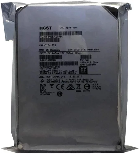 Vista 4 de HGST Ultrastar He8 Helium (HUH728080ALE601) 8TB 7200RPM 128MB caché SATA 6.0Gb/s 3.5in Enterprise Disco duro (renovado)