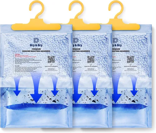 Vista 7 de Dry & Dry Paquete de 6 deshumidificadores absorbentes de humedad para el hogar, deshumidificadores para sótano para dormitorio, pequeños