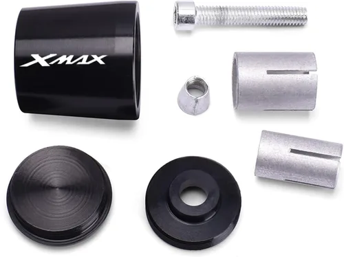 Vista 5 de CNC Aluminum Motorcycle Handlebar End 7/8" 22mm Handle Bar Ends Plugs Caps for XMAX300 XMAX400 Xmax X-MAX 125 250 300 400 (Color : Black)