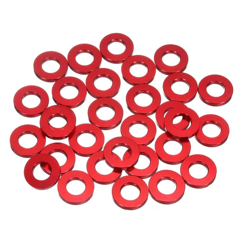 Vista 8 de uxcell 50 arandelas planas de aluminio, juntas de sello redondo M6x12x2mm espaciadores planos para tornillos, tornillos, accesorios de reparación