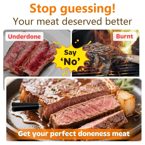 Vista 9 de Termómetro de carne inteligente inalámbrico preciso - 4 sondas, Bluetooth de largo alcance, alertas en tiempo real, apto para lavavajillas