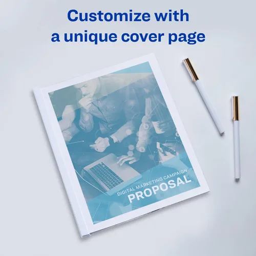 Vista 2 de Avery Portada de informes para carpeta con barra deslizante, transparente, Transparente