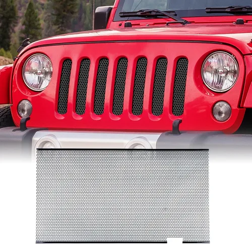 Vista 11 de AggAuto Insertos para Parrilla Compatibles con Jeep Wrangler JK JKU 2007 2008 2009 2010 2011 2012 2013 2014 2015 2016 2017, Accesorios de Cobertura